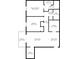 Detailed floor plan showcasing the layout of a 2-bedroom apartment with balcony, kitchen and living spaces at 123 Carriage House Dr, Kannapolis, NC 28081