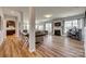 Spacious living room with fireplace, wood floors, and neutral color scheme at 14925 Baldridge Dr, Huntersville, NC 28078