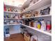 Walk-in pantry with ample shelving for organized storage of food and kitchen essentials at 16711 Monocacy Blvd, Huntersville, NC 28078