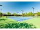 Well-maintained tennis court with vibrant green and blue surface, ready for a game under the sunny sky at 5104 Samoa Ridge Dr, Lancaster, SC 29720