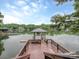 Waterfront dock with boat lift offering stunning water views and easy lake access at 5951 Johnson Rd, Clover, SC 29710