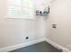 Bright laundry area with shelving for storage solutions, showcasing a practical space at 6338 Rosecrest Dr, Charlotte, NC 28210
