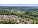 Expansive aerial view of the community showcasing a neighborhood of homes surrounded by lush greenery and walking trails at 8901 Powder Works Dr, Huntersville, NC 28078