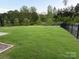 Expansive backyard with lush green grass and a sleek black fence, perfect for outdoor enjoyment at 8901 Powder Works Dr, Huntersville, NC 28078