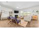 Bright living room with a fireplace, comfortable seating, and large windows offering natural light at 8901 Powder Works Dr, Huntersville, NC 28078