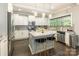 A kitchen featuring a center island with bar stools, stainless steel appliances, and ample counter space is an entertainer's dream at 924 Forbes Rd, Fort Mill, SC 29707