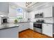 Well-lit kitchen featuring stainless steel appliances, granite countertops, and sleek white cabinets at 1358 Colwick Ln, Rock Hill, SC 29732