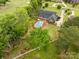 Aerial view of a gorgeous home with a backyard swimming pool and mature landscaping at 172 Fairway Cir, Rock Hill, SC 29730