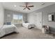 Bright bedroom with two twin beds, neutral walls, and ceiling fan at 2304 Thunder Gulch Ct, Waxhaw, NC 28173