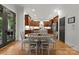 Bright kitchen featuring stainless steel appliances, custom cabinets, and a white center island with wooden floors at 2304 Thunder Gulch Ct, Waxhaw, NC 28173