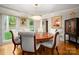 Formal dining room featuring hardwood floors, elegant chandelier, large windows, and seating for six at 2306 Beechwood Dr, Waxhaw, NC 28173