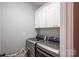 Functional laundry room equipped with modern appliances and ample storage space at 413 Nobles Way, Belmont, NC 28012