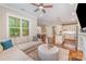 Open-concept living room flowing into the kitchen and dining area, perfect for entertaining at 5210 Valley Stream Rd, Charlotte, NC 28209