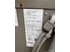 Close up of an HVAC unit sticker at 785 Nc Highway 109 N Hwy, Troy, NC 27371