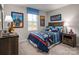 Well-decorated bedroom with space-themed decor and lots of natural light at 00123 Millstream Dr, China Grove, NC 28023