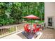 Charming backyard with a deck, green lawn, mature trees, and playground equipment at 141 Culpeze Rd, Mooresville, NC 28117