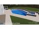 A gorgeous in-ground pool and hot tub with stone trim and a custom patio offer a perfect outdoor oasis at 141 Culpeze Rd, Mooresville, NC 28117