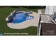Rendering of a pool with a spa, stone trim, and water feature viewed from above at 141 Culpeze Rd, Mooresville, NC 28117