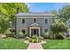 Charming two-story home with a well-manicured lawn, brick walkway, and lush landscaping at 1726 The Plz, Charlotte, NC 28205