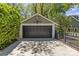 Detached garage with a basketball hoop above the door and a concrete driveway at 1726 The Plz, Charlotte, NC 28205