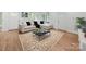 Bright living room featuring a comfortable couch, stylish rug, and ample natural light at 206 Montclair Dr, Locust, NC 28097