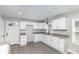 Modern kitchen featuring sleek white cabinets, granite countertops, and a stylish faucet at 221 Belton Ave, Mount Holly, NC 28120