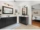 Bright bathroom with double vanity, tile floor, and access to bedroom at 246 Mcduffie Ln, Fort Mill, SC 29715