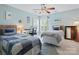 Inviting bedroom with two twin beds, a desk, a ceiling fan and natural light at 246 Mcduffie Ln, Fort Mill, SC 29715