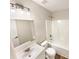 Well-lit bathroom featuring a modern vanity, a mirror and a shower over tub at 2512 Captains Watch Ne Rd, Kannapolis, NC 28083