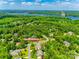 Aerial view of property located in a serene, wooded area with lake access at 288 Ridge Reserve Dr, Lake Wylie, SC 29710