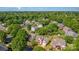 Community aerial view showcasing a neighborhood with mature trees and well-maintained homes at 3005 Sandbox Cir, Indian Trail, NC 28079