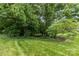 Spacious backyard featuring mature trees and a well-maintained lawn, perfect for outdoor activities and relaxation at 5306 Sandtrap Ln, Charlotte, NC 28226
