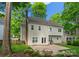 Well maintained backyard featuring patio, fire pit, partial fencing and mature trees at 6101 Park Hill Rd, Charlotte, NC 28277