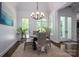 Cozy dining area filled with natural light, featuring a round table, wicker chairs, and views of the outdoors at 7912 Baltusrol Ln, Charlotte, NC 28210