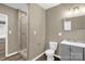 Modern bathroom with tiled shower, new vanity, and stylish fixtures at 105 N Baldwin Ave, Kannapolis, NC 28083