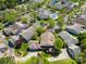 Expansive aerial view of a residential area showing homes, lawns, landscaping, and neighborhood layout at 13216 Old Compton Ct, Pineville, NC 28134
