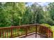 Wooden deck with scenic wooded view and backyard at 1340 Piccadilly Dr, Charlotte, NC 28211