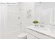 Bright bathroom featuring a shower-tub, white vanity with sink, and modern fixtures at 1352 Secrest Commons Dr, Monroe, NC 28112