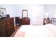 Comfortable bedroom featuring wood floors, a ceiling fan and a double door closet at 201 Mitchell St, Belmont, NC 28012