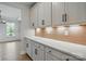 Kitchenette has stylish cabinets, modern backsplash, and sleek countertops, providing ample space for food preparation at 2020 Embassy Ct # 48, Charlotte, NC 28213