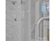 The frameless shower is accented by decorative tile and dual shower heads offering a spa like experience at 3075 Jamestown Dr, Gastonia, NC 28054