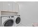 Efficient laundry room equipped with modern appliances and ample storage space for organization at 3300 Sharon Rd, Charlotte, NC 28211