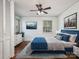 Bright bedroom with hardwood floors, large windows, and a stylish color scheme at 412 Keels Ave, Rock Hill, SC 29730