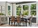 Bright dining area with large windows and a view of the landscaped yard at 424 Balboa St, Matthews, NC 28104