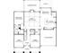 Layout of a home showing the living room, kitchen, bedrooms, bathrooms, and garage at 424 Balboa St, Matthews, NC 28104