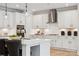 Modern kitchen featuring a center island with stylish pendant lighting and stainless steel appliances at 424 Balboa St, Matthews, NC 28104