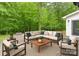 Inviting backyard patio with comfortable seating and a fire pit at 4301 Middle Stream Rd, Charlotte, NC 28213
