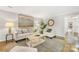 Inviting living room with ample seating, a cozy rug, and natural light at 4360 Woodglen Ln, Charlotte, NC 28226