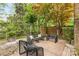 Back patio featuring outdoor seating, trees, and plants at 4360 Woodglen Ln, Charlotte, NC 28226