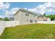 This backyard features a large grassy area and white fencing at 5030 Ashley Place Dr, Bessemer City, NC 28016